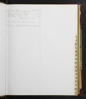 Trustees Records, Vol. 7, 1886 (index-page 009)