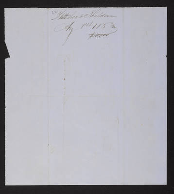 1853-08-08 Washington Tower Invoice: Whitcher & Sheldon (verso)