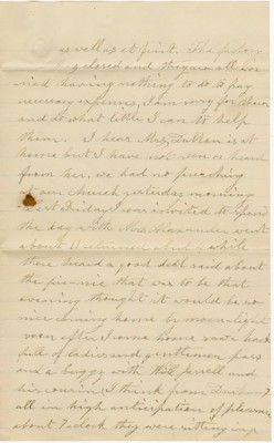 Letter from Ann F. Fisher to Eliza A. Fisher, August 28, 1893