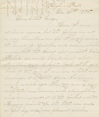 Letter from Eliza A. Fisher to George F. Fisher, Dec. 26, 1875