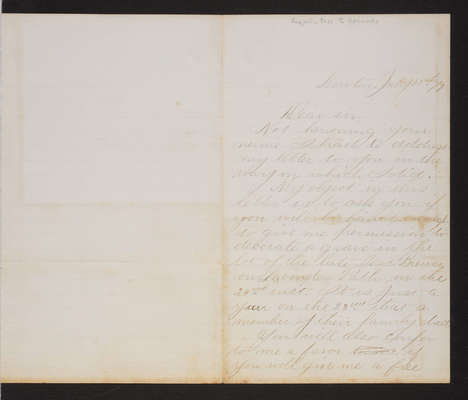 Letter: Wm. F. Hahn to Mount Auburn, 1879 (page 1)