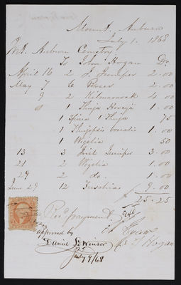 Horticulture Invoice: John Hogan, 1868 July 1 (recto)