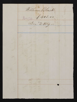 Horticulture Invoice: William Black, 1869 December 1 (verso)