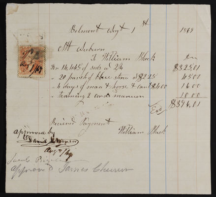 Horticulture Invoice: William Black 1869 August 1 (recto)