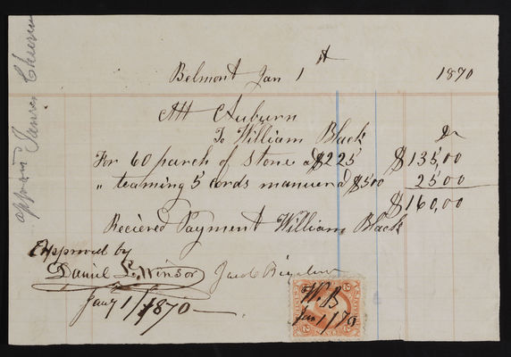 Horticulture Invoice: William Black, 1870 January 1 (recto)