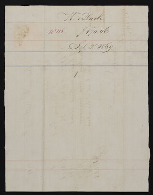 Horticulture Invoice: William Black, 1869 September 1 (verso)