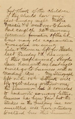 Letter from George F. Fisher to Ann F. Fisher, May 22, 1887