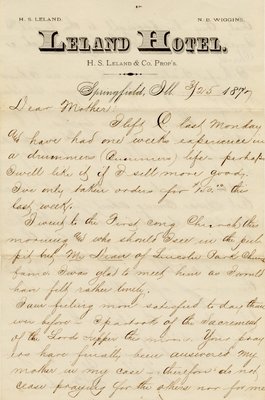 Letter from J. Hughes Fisher to Ann F. Fisher, Mar. 25, 1877