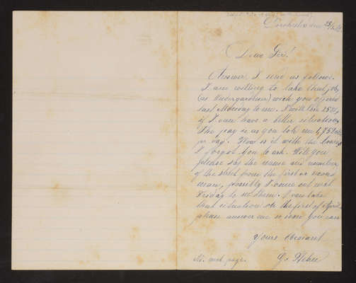 1888-12-23 Letter: From G. Stehn, "rate of pay" for undergardener, 2014.020.011-015