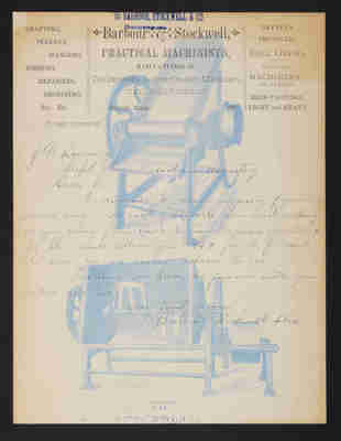 1889 Letter: Barbour, Stockwell & Co. to J. W. Lovering, practical machinists letterhead, 2014.020.012-002