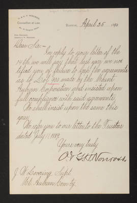 1890-04-25 Letter: Proprietor's Complaint, 2014.020.013-006