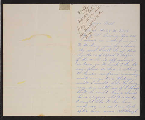 1883-03-28 Letter: Jos. W. Johnson to Lovering, "Employment," 2014.020.008-004