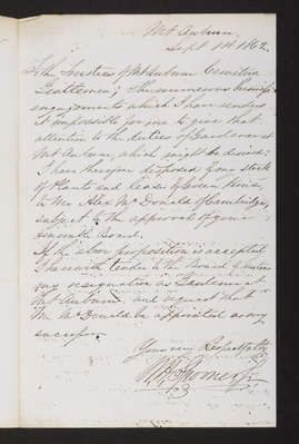 1862-09-01 Trustee Committee on Gardener, letter from Spooner, 2021.004.046