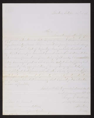 1865-10-25 Trustee Committee on Gatekeeper, Letter and Recommendation of G. Southack, 2021.004.029