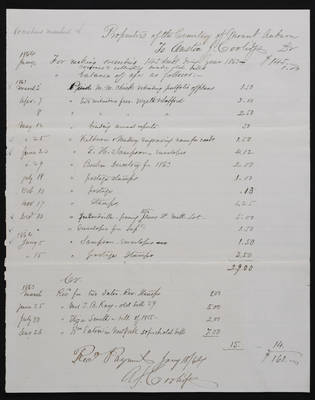 1864-01-18 Treasurer A.J. Coolidge Accounts, 2021.021.021