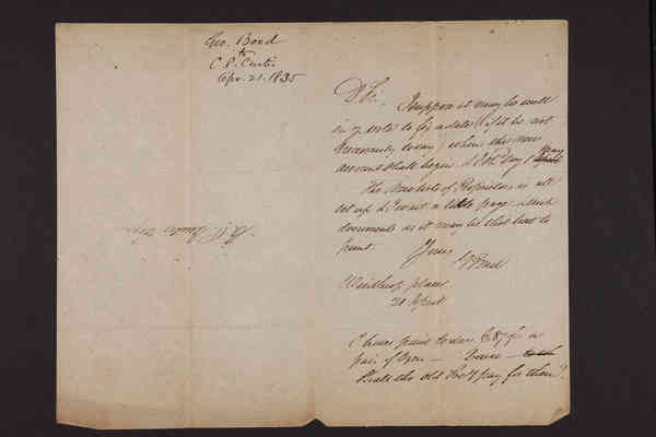 1835-04-21 Letter: George W. Bond to Curtis, 2021.022.005