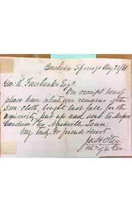 Fairbanks Papers Box 4 Document  27