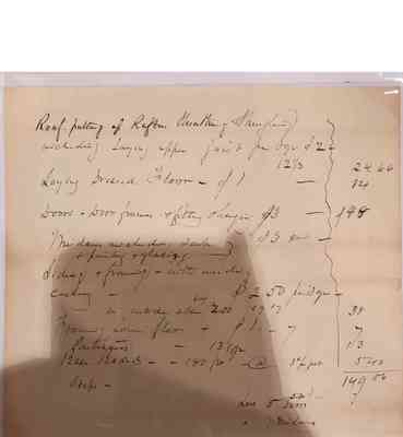 Vault Early Papers of the University Box 1 Document 76 Folder 1860 Building Cost and Estimates