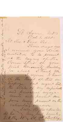 Vault Early Papers of the University Box 1 Document Cornerstone Invitation 183