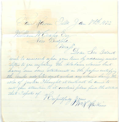 1872 Correspondence with Haskins