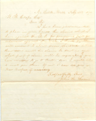 1872 Correspondence with Swain