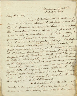 Letter to Unnamed Recipient Discussing Peace Conference of 1861