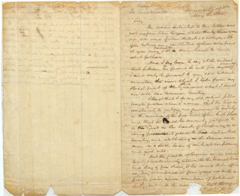 Draft of Letter to U. S. Secretary of War Edwin Stanton, 6 May 1865