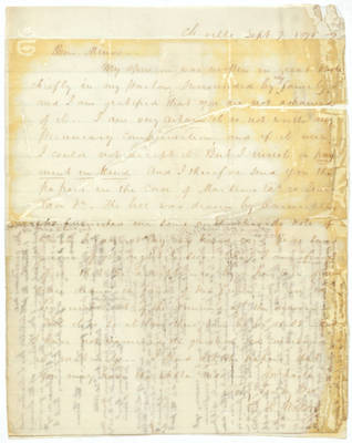 Letter from Watson to Minor, 7 September 1870