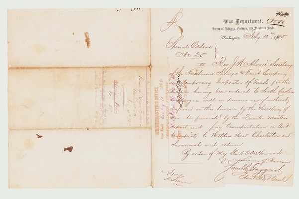 1865-07-10_Letter-A_GeneralHoward-PassForAlvord