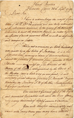Letter from General Anthony Wayne to Major General Charles Scott, 26 September 1793
