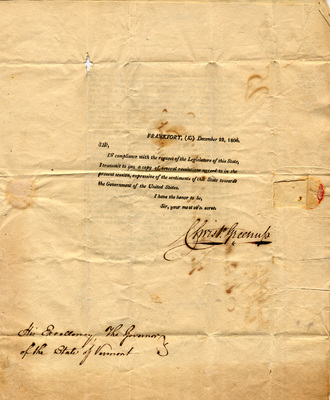 Broadside for Kentucky General Assembly, supporting national unity, 7 January 1807