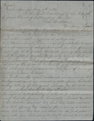 Letter from William Orme Lee, 12 August 1891 [LE-41119]
