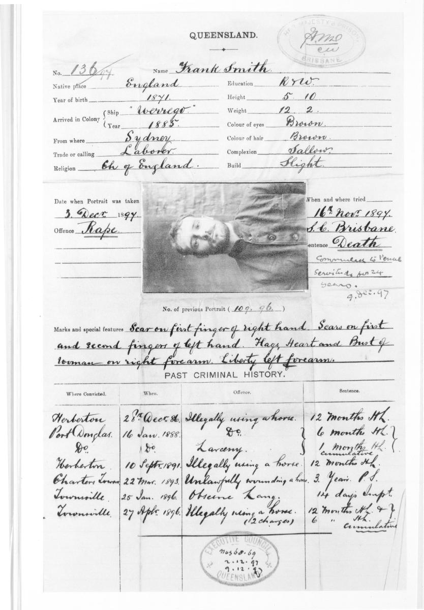 Photographic records, descriptions and criminal histories of prisoners - HM Gaol/Prison, Brisbane (Boggo Road)