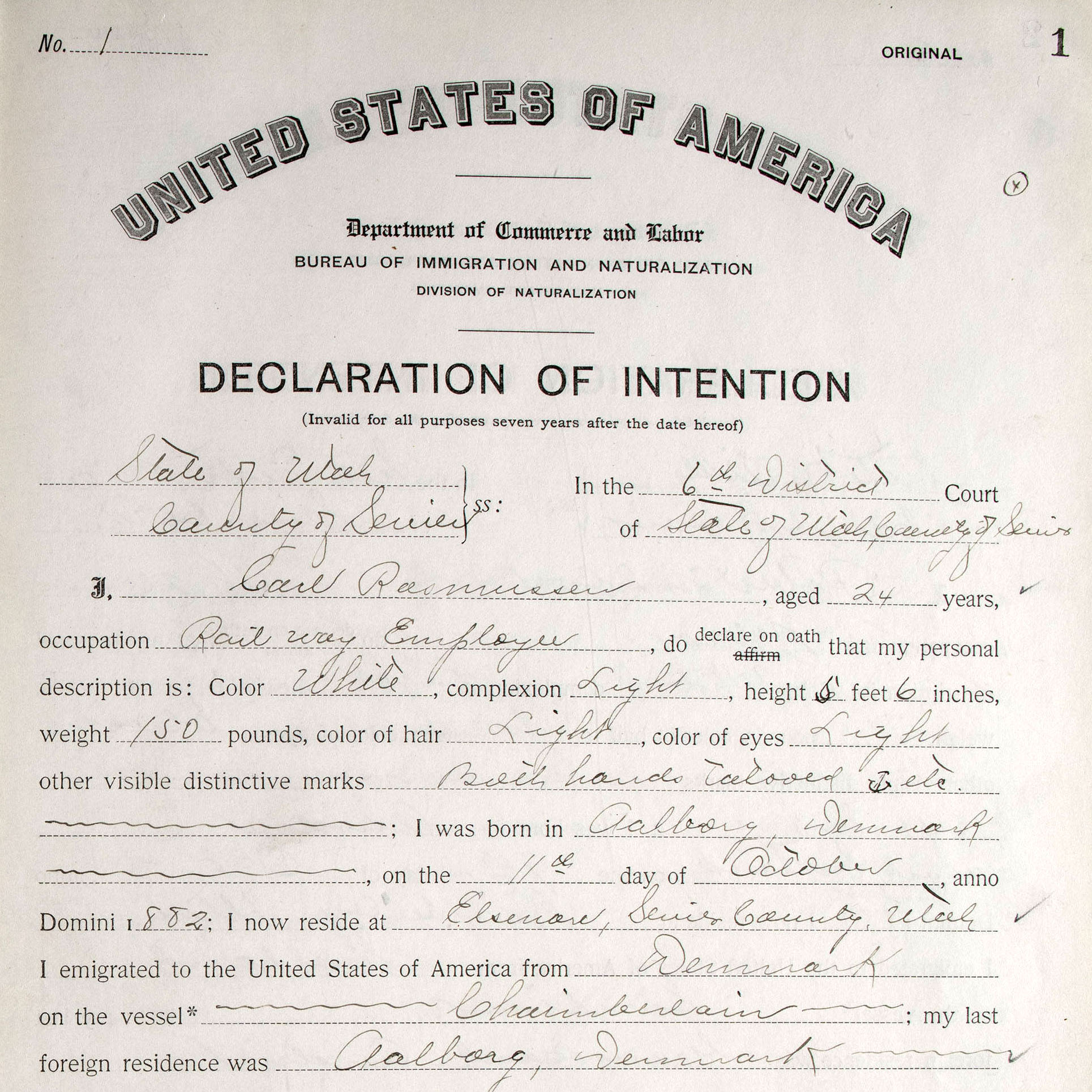 Sevier County (Utah) Declarations of Intention